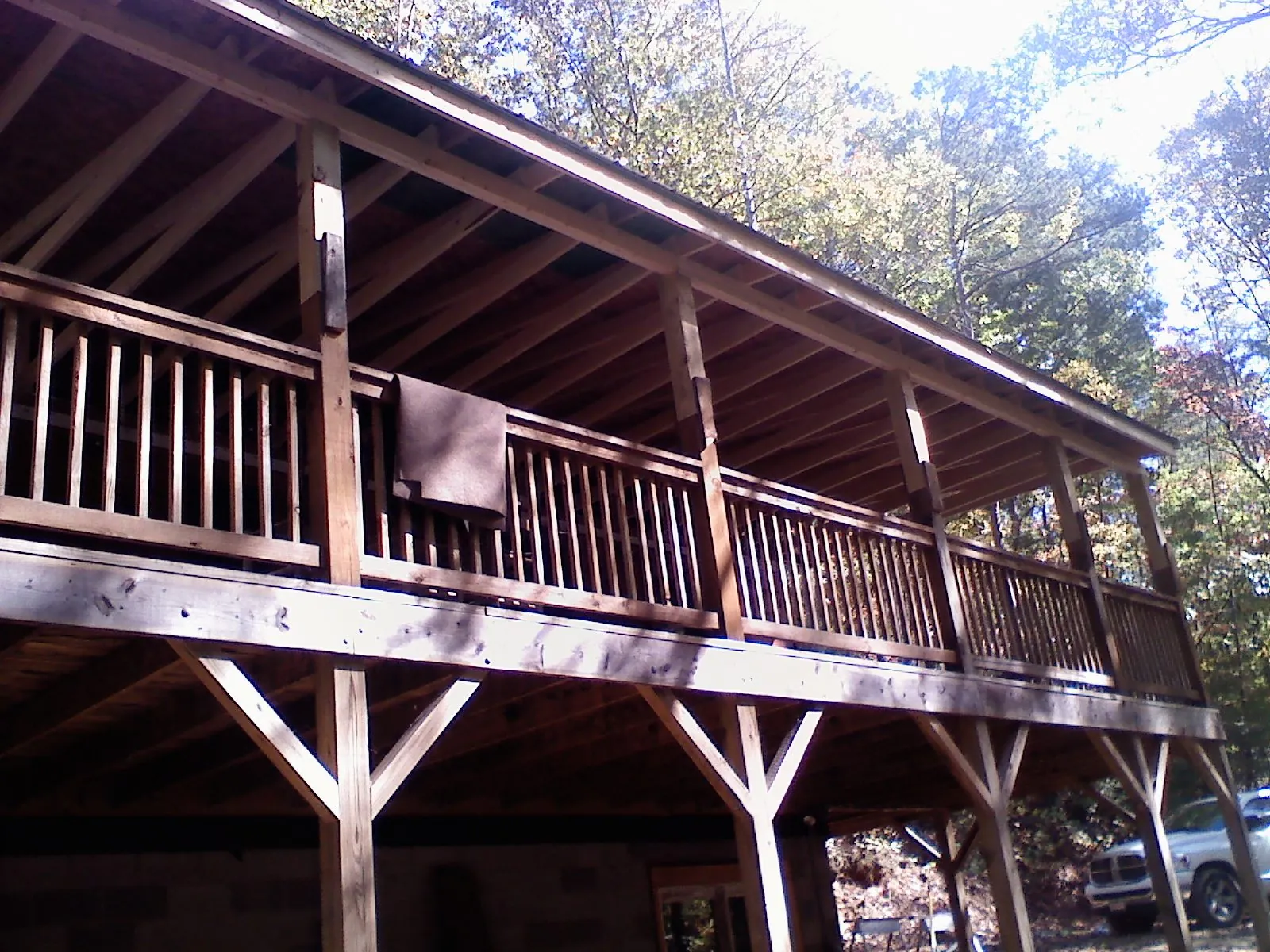 Timber framing under a new elevated porch and deck — Roof Leak Repair in Bethesda by Roofing Brothers